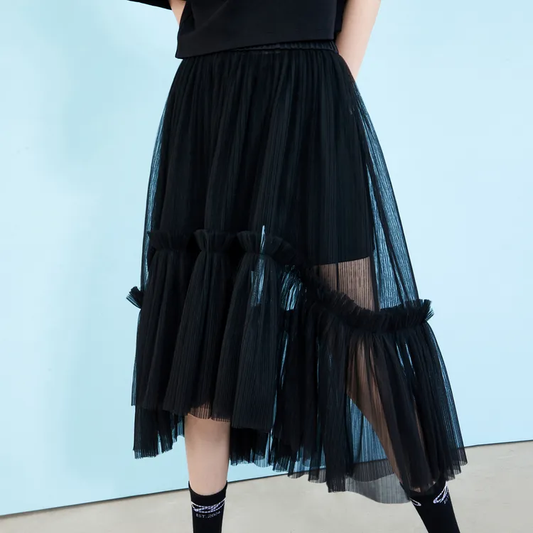 MO&CO Casual Long Skirts Women's Black-6