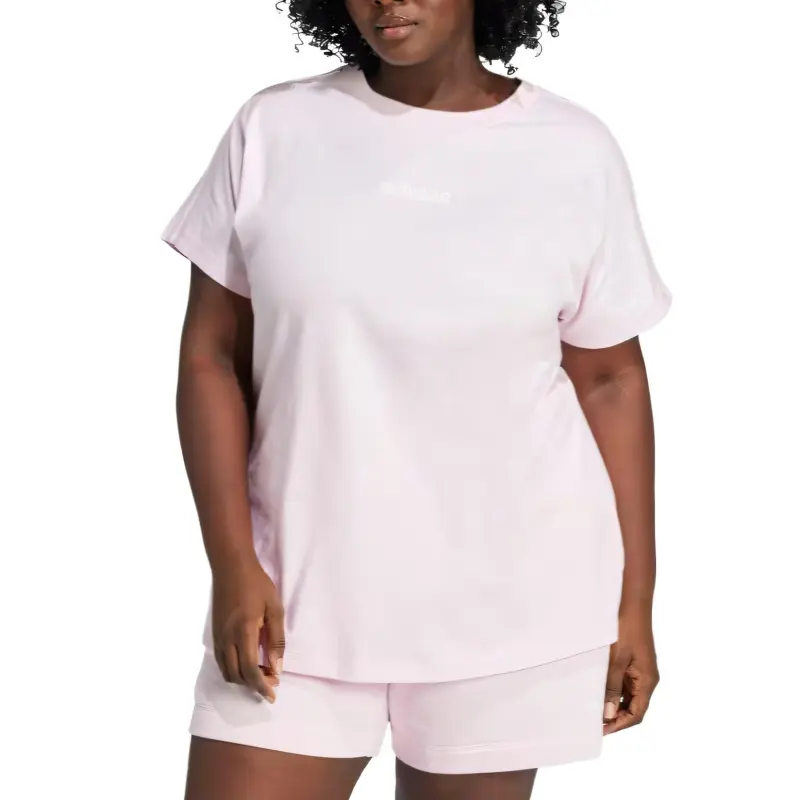 Adidas Free Shipping With AdiClub Essentials Linear Cotton Tee Plus Size-1