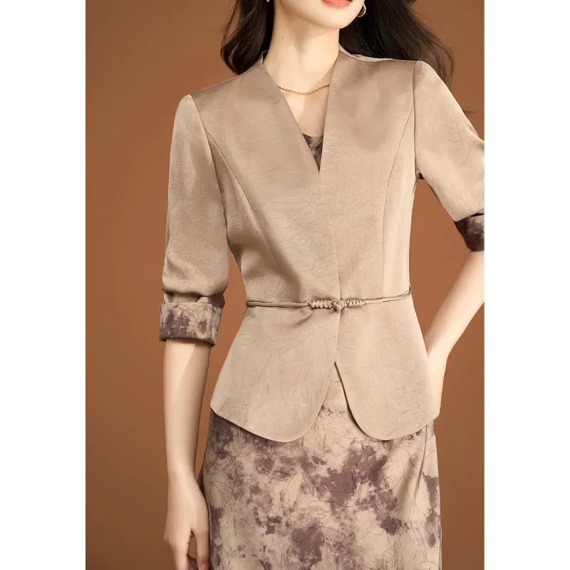 Mylan Long Sleeved Dress Women's Coffee-1