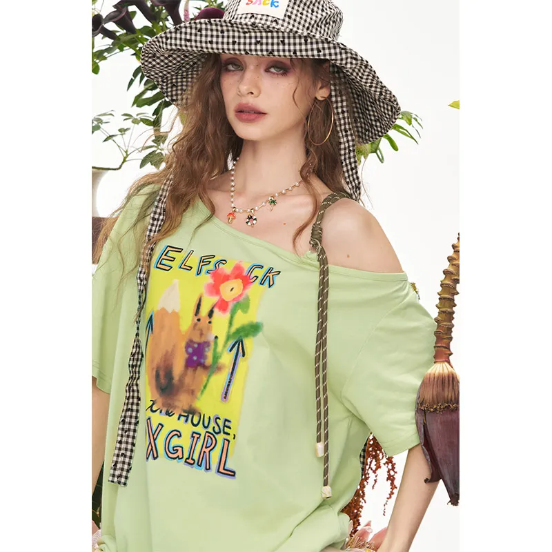 ELF SACK T Shirts Women's Fox Verdant Green-6
