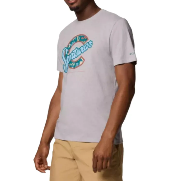 Columbia T Shirts Men Gray Purple-2