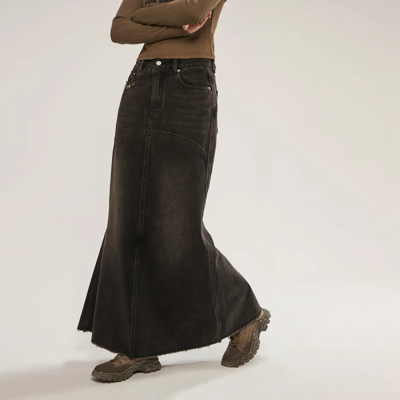 CHUU Denim Long Skirts Women's-2