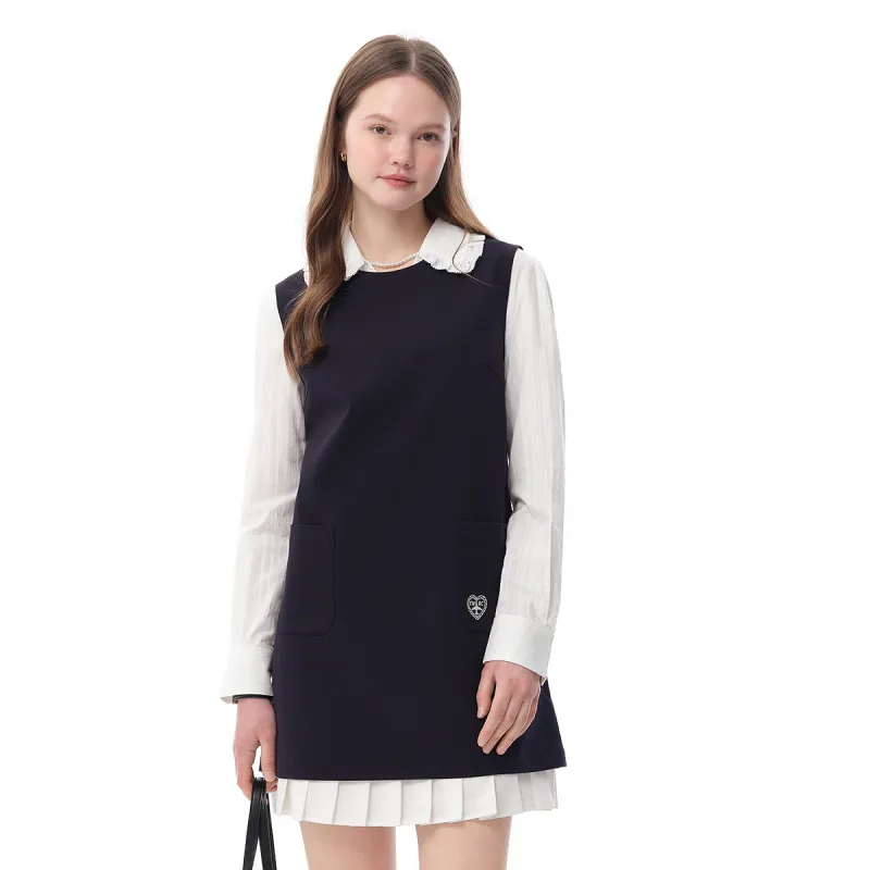 Teenie Weenie Sleeveless Dress Women's Navy Blue-2