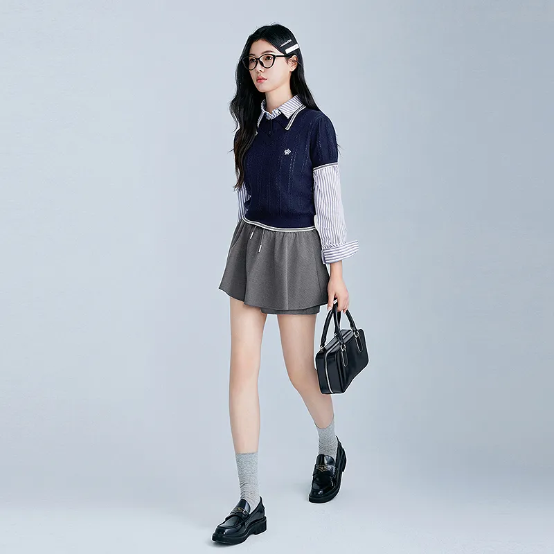 LEDIN Casual Short Skirts Women's Lunar Rock Gray-3