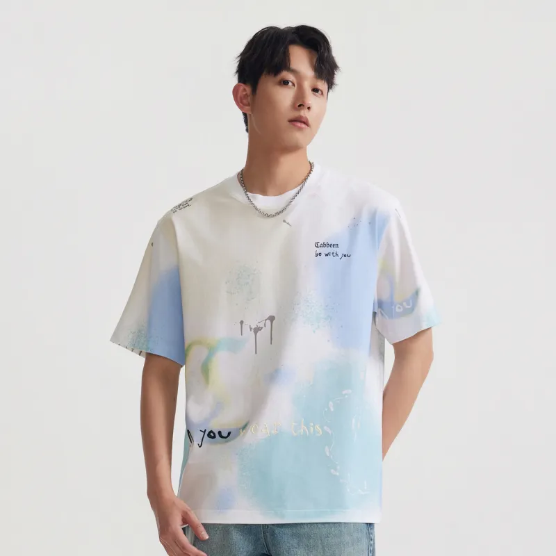 Cabbeen T Shirt Men's Bleached 02-2