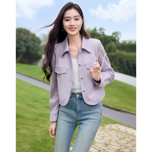 Like The Age Of Water Spring Velvet feel Coat Regular Women's Purple