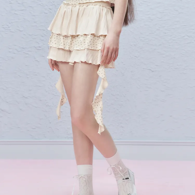 AYF Casual Short Skirts Women's Apricot-2