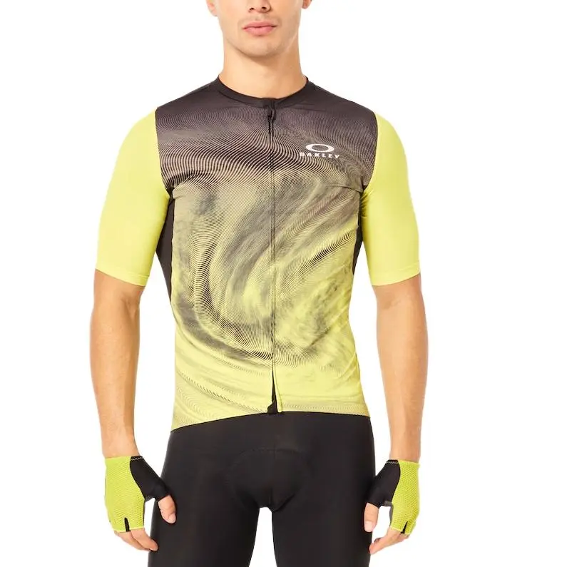 Oakley Endurance Dazzle Camo Jersey Cycling Clothing Men's Black Yellow-2