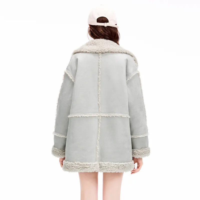 LEDIN x LOTSYOU Velvet feel Coat Women's Glacier Gray-6