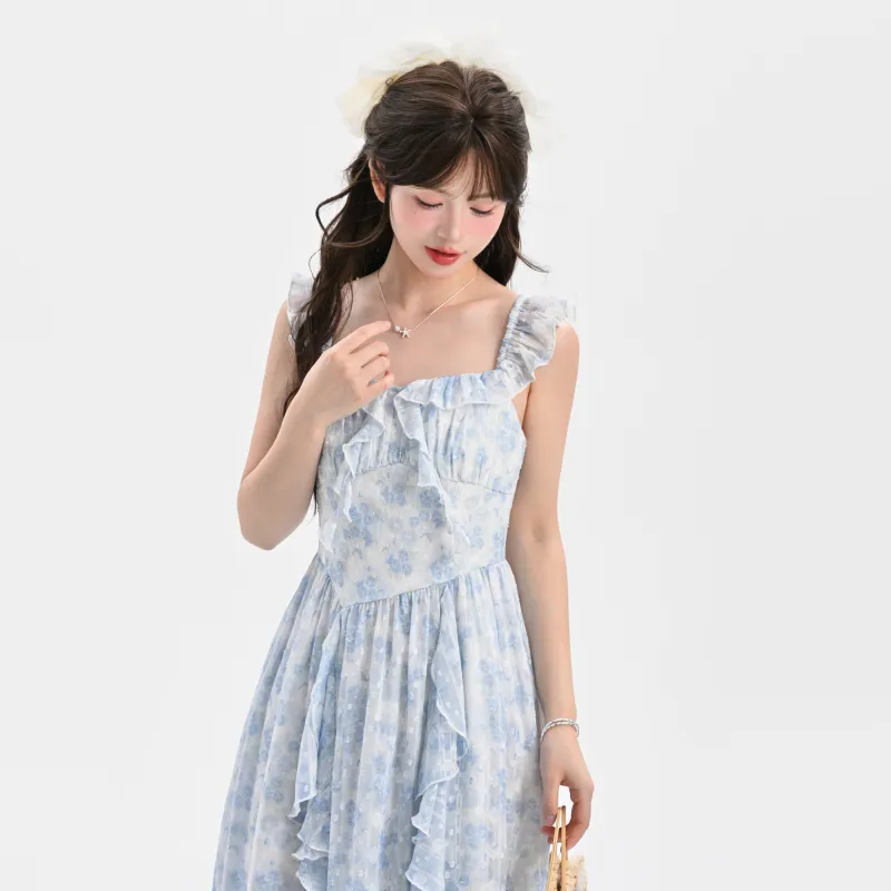 SNBL Slip Dresses Women's Blue-4