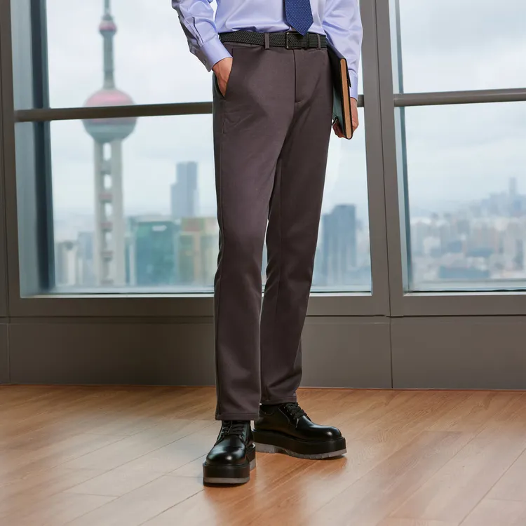 YOUNGOR Casual Pants Men's Red Coffee-3