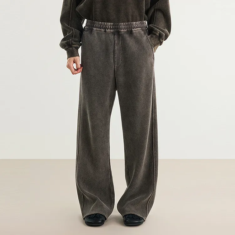 CROQUIS Knitted Sweatpants Men's Dark Coffee-2