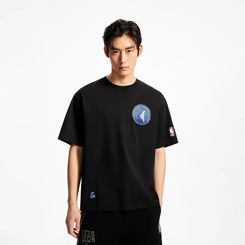 JACK JONES· JACK&JONESxNBA T Shirt Men's E43 Pure Black-4
