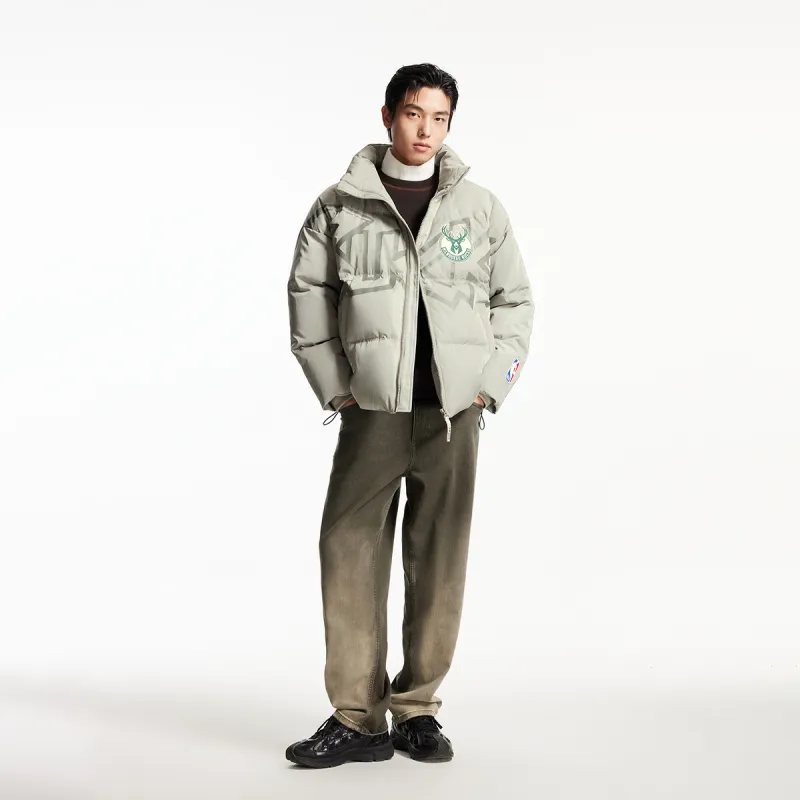 JACK JONES· x NBA Bucks Team Down Jacket Men's Sage Green-2