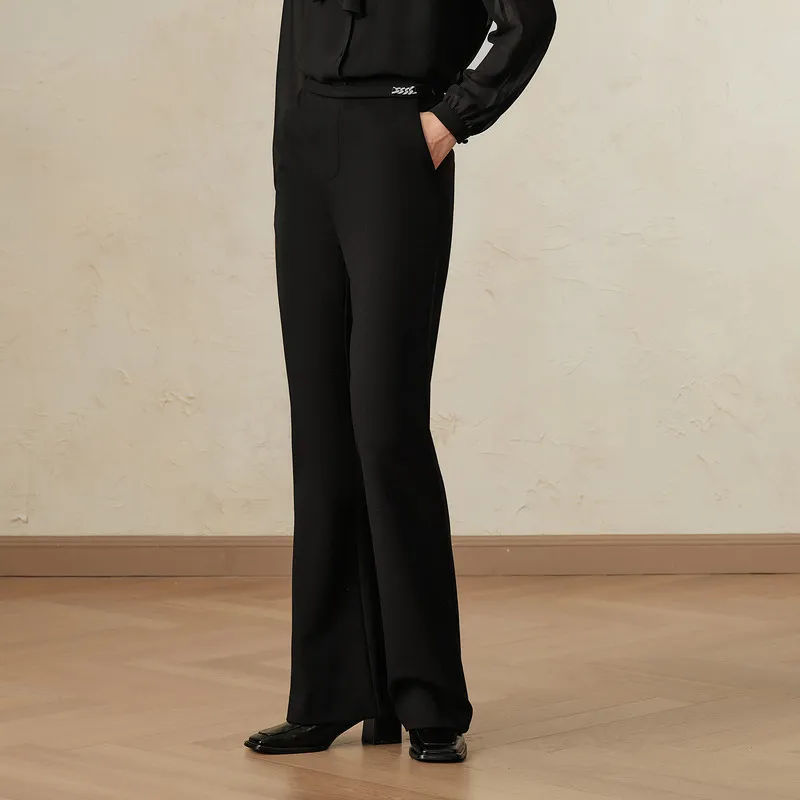 JZ. ANNAKRO Casual Pants Women's Plain Black-5
