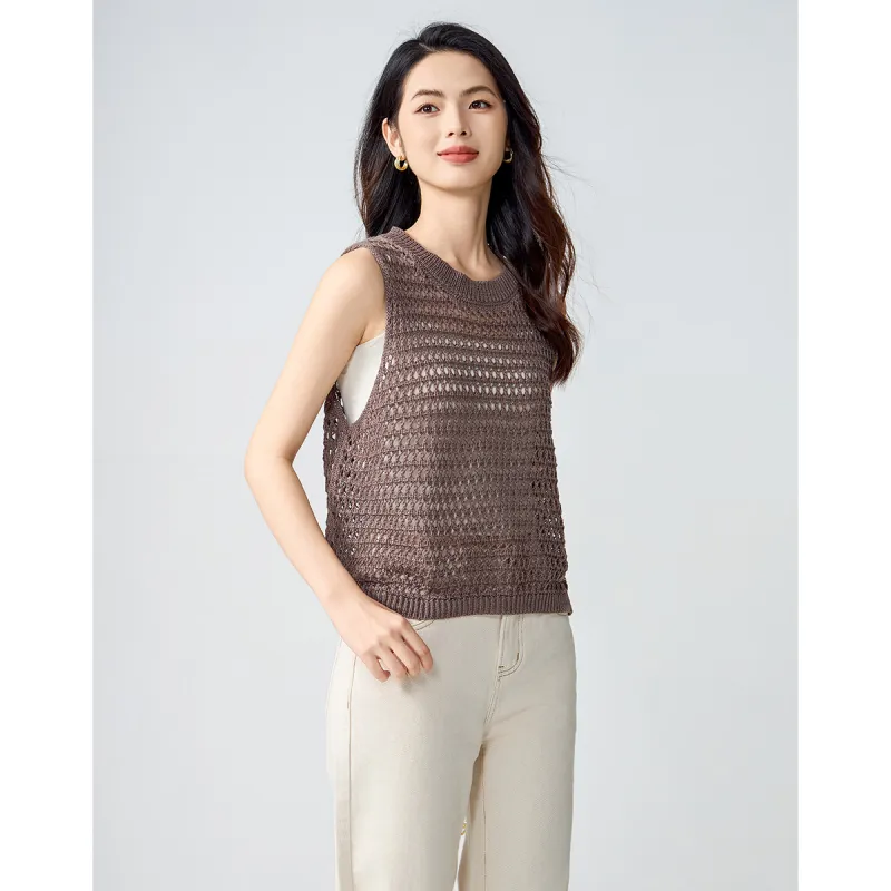 Love Elaine Tank Top Women's Coffee Camel-2