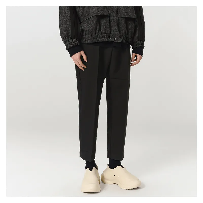 CROQUIS Casual Pants Unisex 409 Black Navy Blue-2