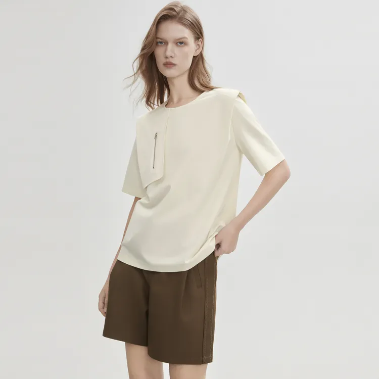 ELLE Regular T Shirt Women's Beige Yellow-4