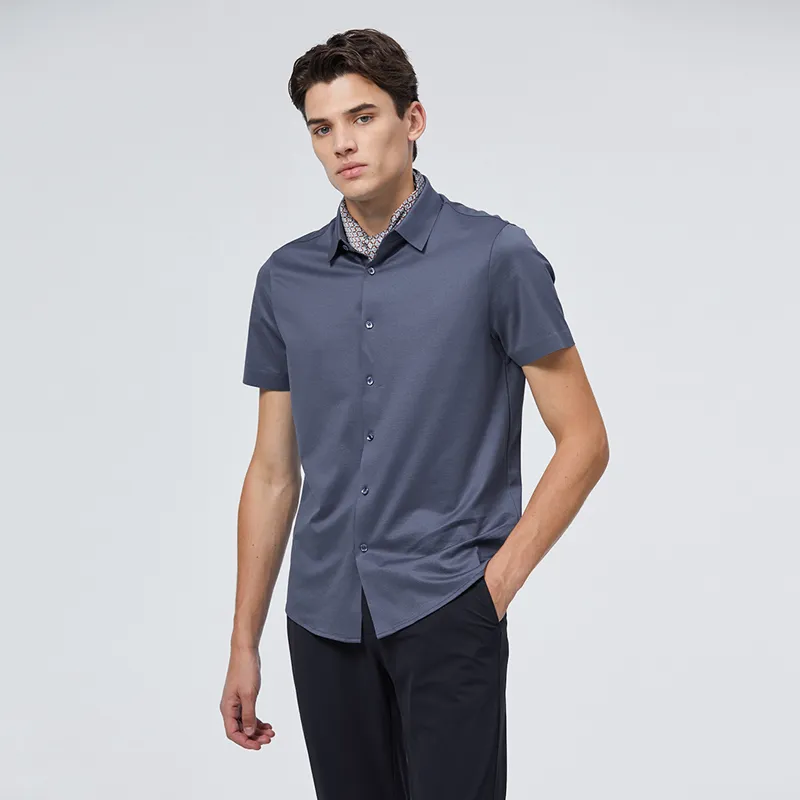 DIDIBOY T Shirts Men Denim Dark Blue-2