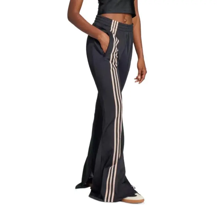 Adidas Women's 3 Stripes Flared Firebird Track Pants Black-3