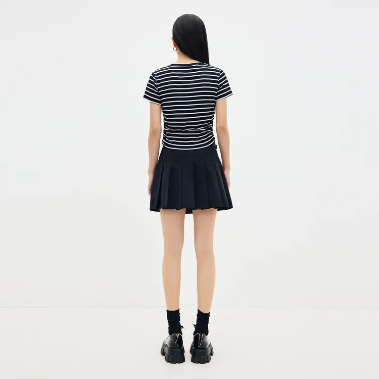 SHUIYUNJIAN Casual Short Skirts Women's Sapphire Black-5