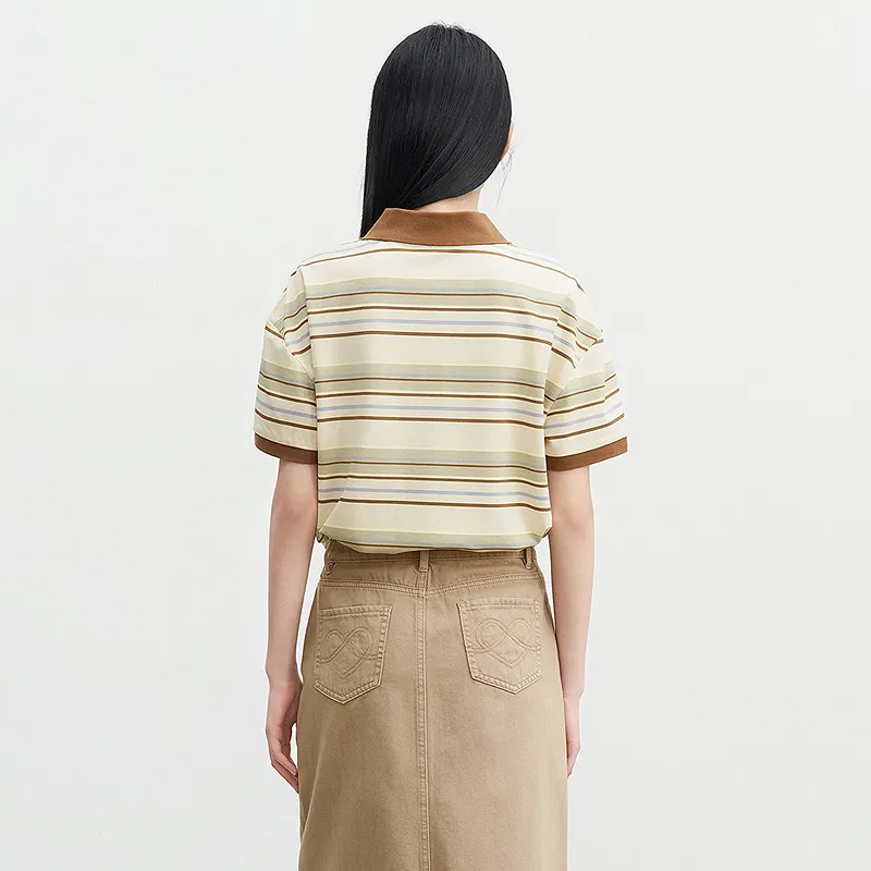 LEDIN Regular T Shirt Women's Almond Oil Yellow In Stock-6