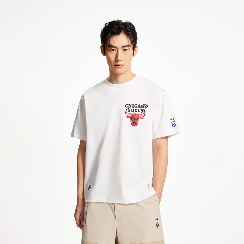 JACK JONES· Jack&Jones X Bulls Nba T Shirt Men's A06 Raw White-4