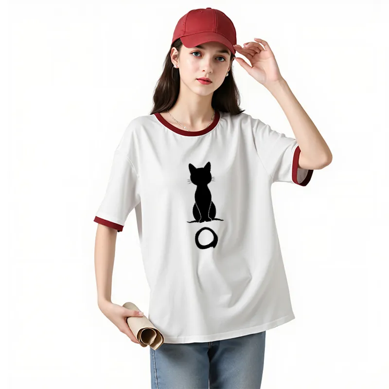 FAIRWHALE Drop Shoulder Sleeve T Shirt Women's-10