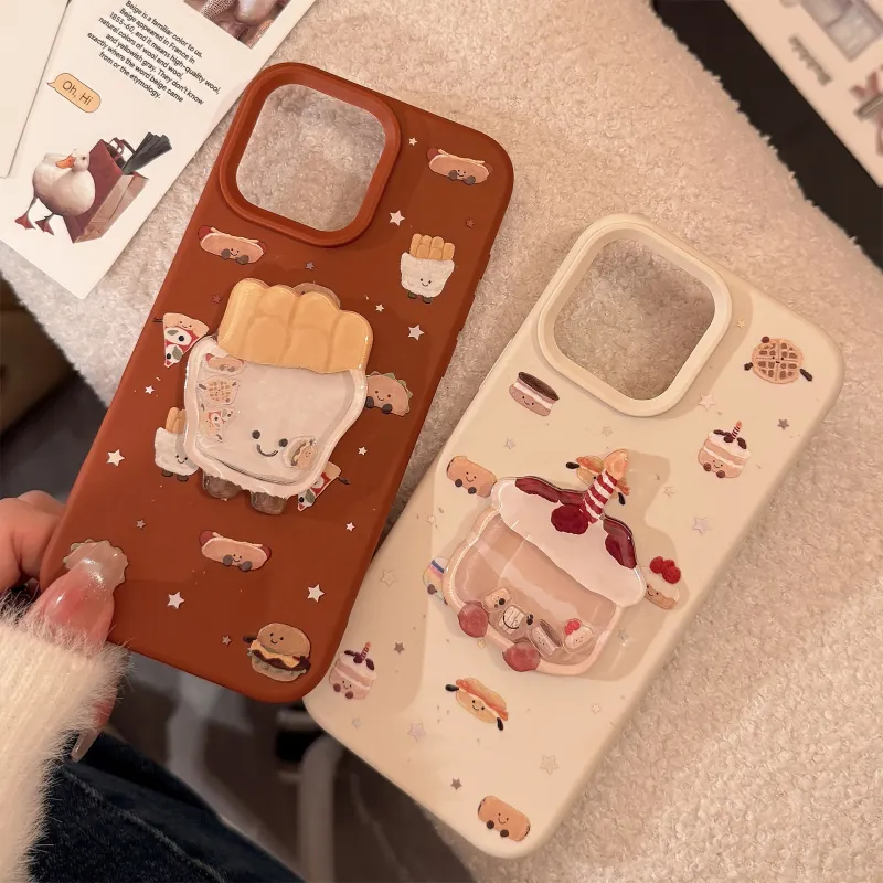 QIZHENG TPU Material Fun French Fries Rocking Phone Case Compatible With Apple 16 Pro Max/15/14/13/12/11-4