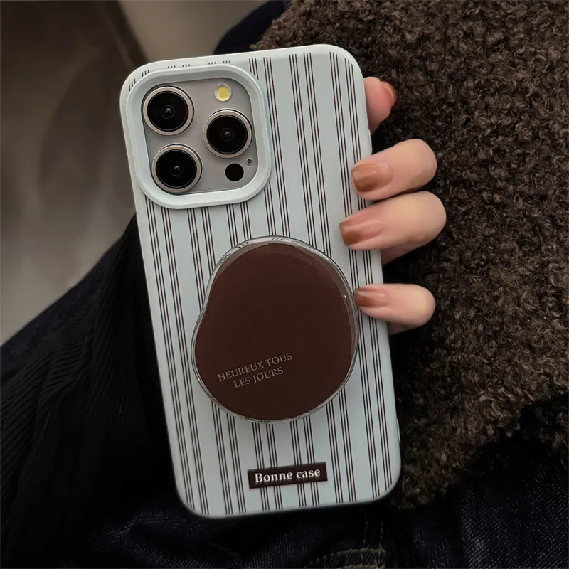 Cuttlefish Grid TPU Material Advanced Touch Ins Stripes Creative Phone Case Compatible With Apple 16/15/14/13/12/11-4