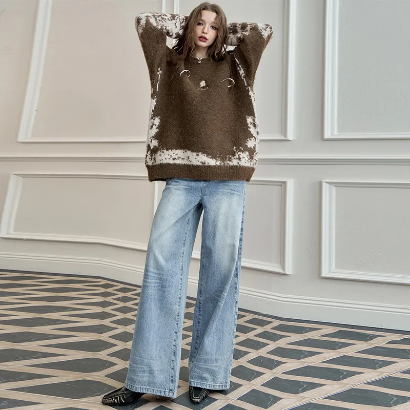 ELF SACK Soft And Fluffy Maillard Style Pullover Sweater Women's-5