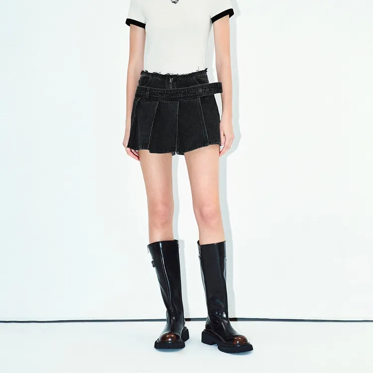 URBAN REVIVO Denim Shorts Women's Black-2