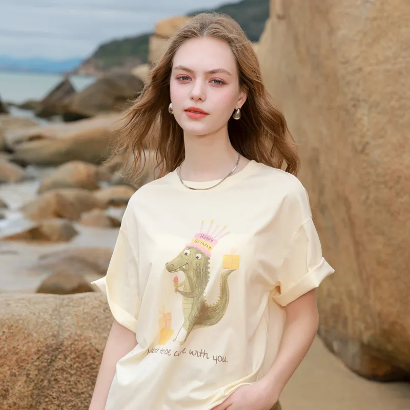 3COLOUR T Shirt Women's Light Yellow-3