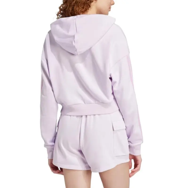 Adidas Free Shipping With AdiClub Essentials 3 Stripes French Terry Crop Hoodie-2