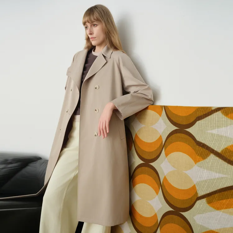 ELLE Trench Coat Women's Khaki Green-4