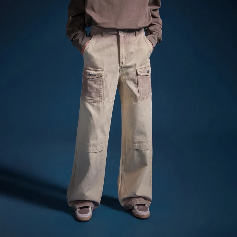 NO ONE ELSE Casual Pants Unisex Beige-2