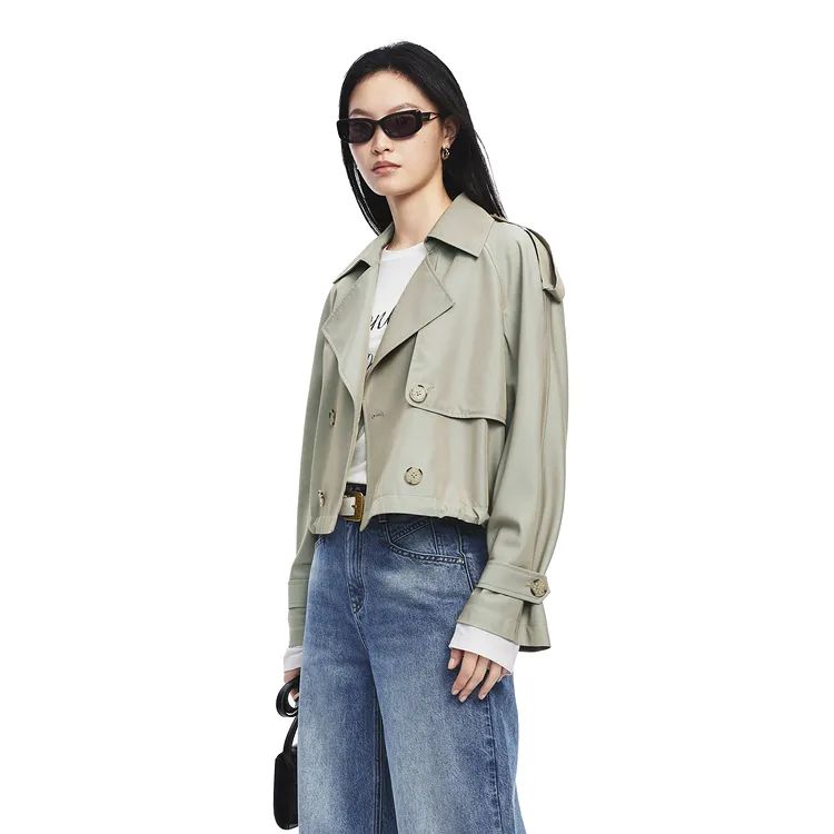 PEACEBIRD Trench Coat Women's Soybean Color-3