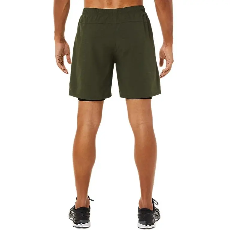 Asics 7In 2 In 1 Short Casual Shorts Men's Olive Green/High-Performance Black-1