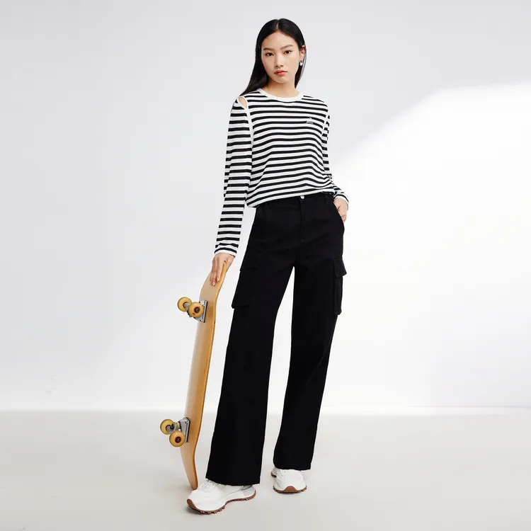 SHUIYUNJIAN Cargo Pants Women's Black-4