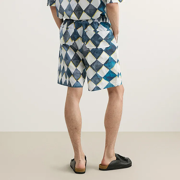 CROQUIS Casual Shorts Men 482 Blue/Gray Combination-3