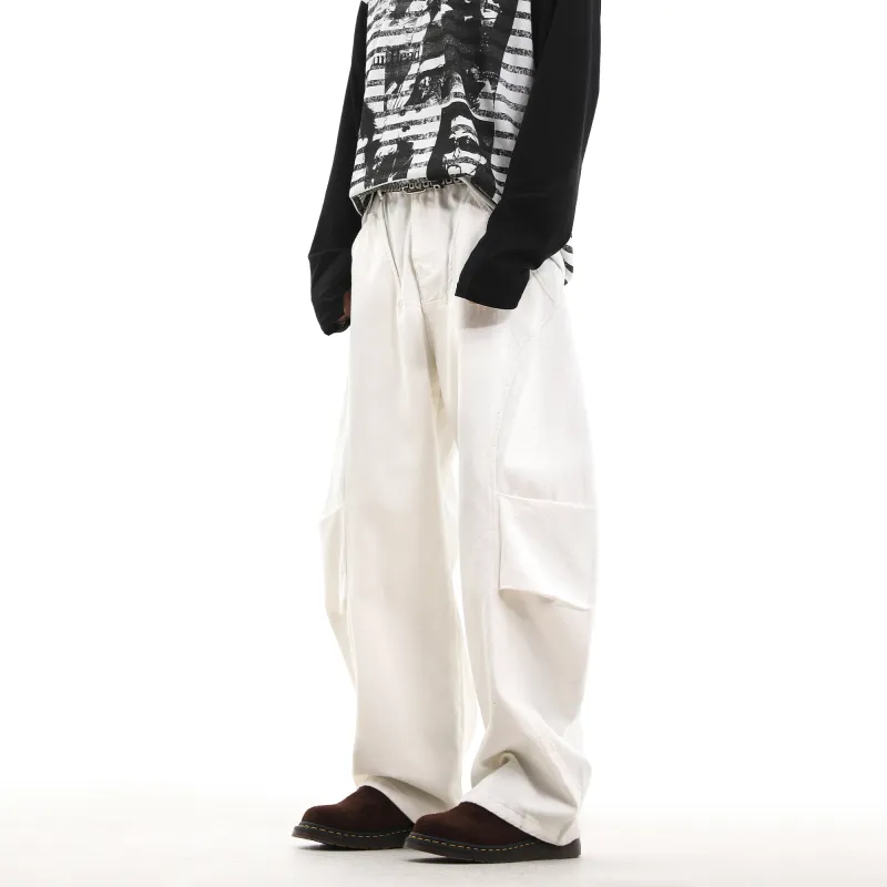 CUWU Casual Pants Unisex White-1