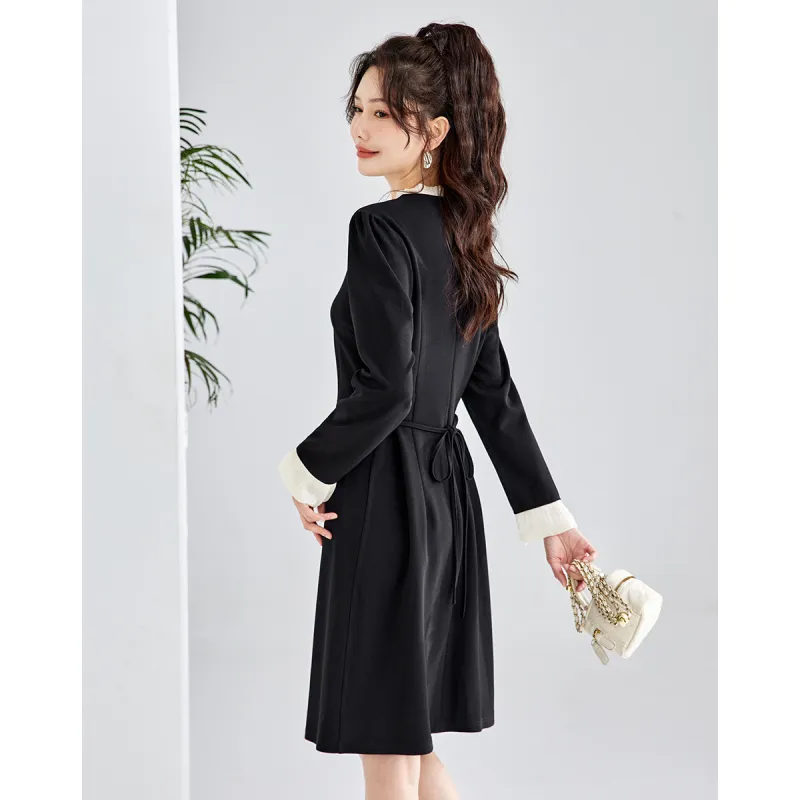 TERRE BLEUE Long Sleeved Dresses Women's Black-6