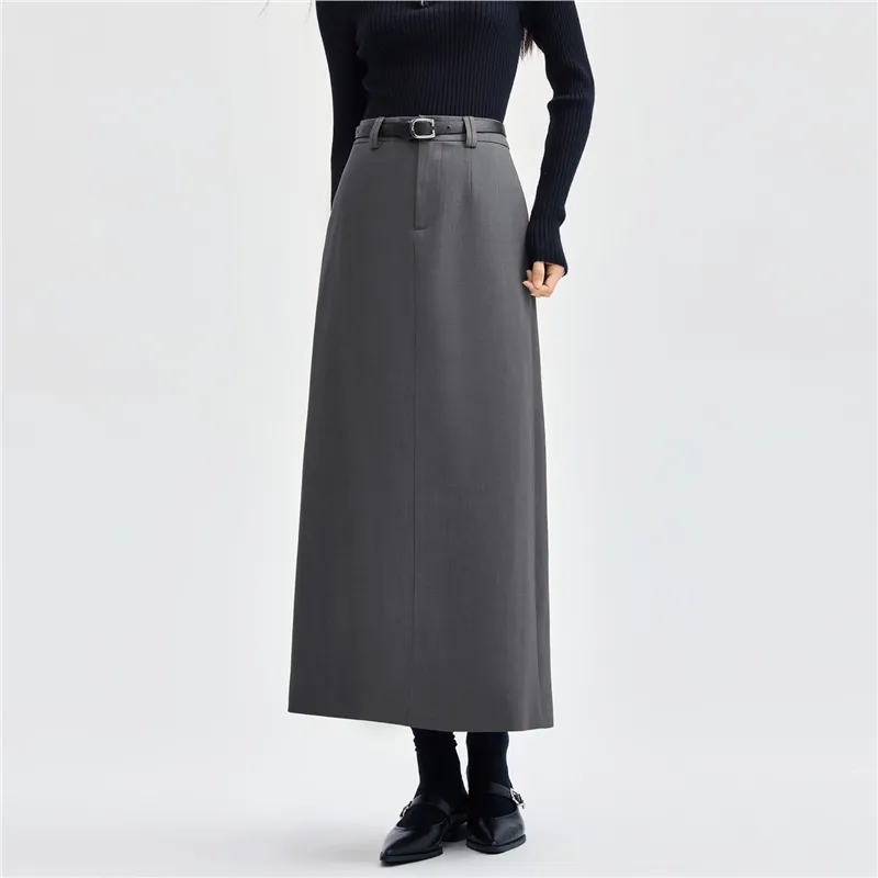 UNIQLO Casual Long Skirts Women's Dark Gray-2