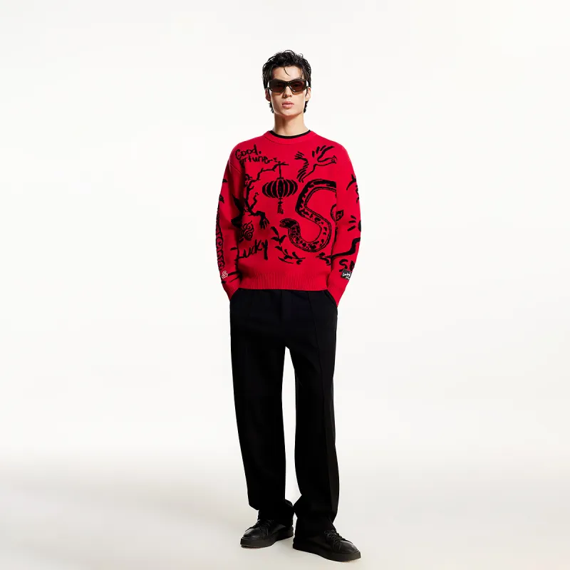 JACK JONES· x CNY Knitwear Unisex Red-3