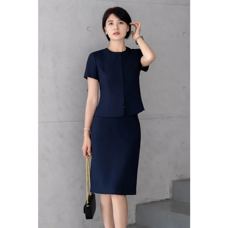 ONE SHALLOW Business Suits Women's Navy Blue-4