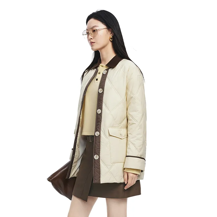 PEACEBIRD Puffer Jacket Women's Cannoli Cream-3
