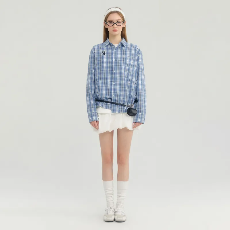 MYSAMESAME T Shirt Unisex Ice Blue Checkered-1