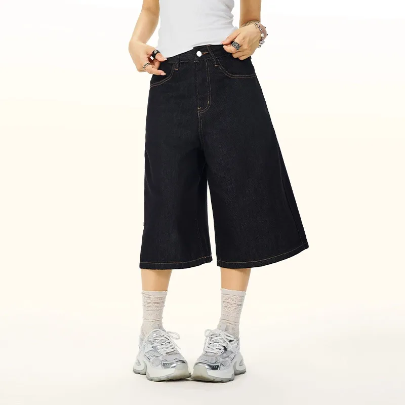 ZAVK Denim Shorts Women's Navy Blue[Seven Point]-2