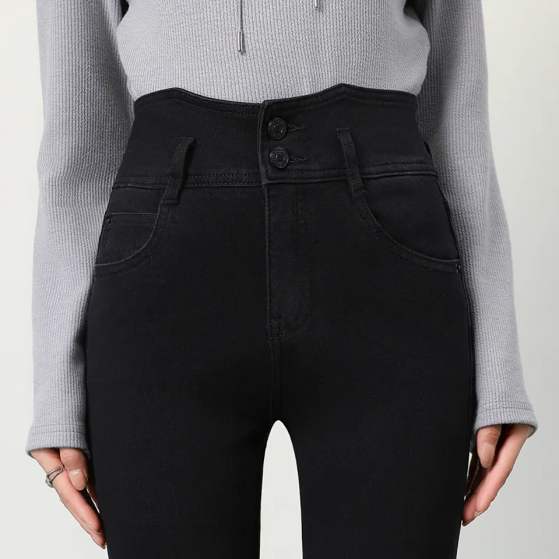FAWENXIANGZI Jeans Women's Black-9