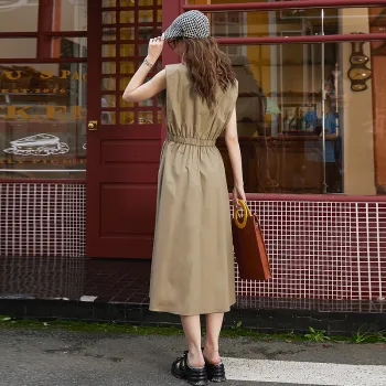 ELF SACK Sleeveless Dresses Women's Light Gray Green